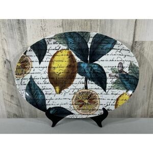 Rosanna Orchard Toscana Oval Serving Plate‎ Platter Lemon 10x14 Decor